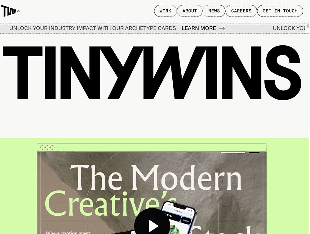 A screenshot of TinyWins